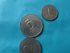 5 litai 1991 metus, 2 litai , 1 litas