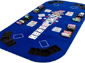 Pokerio žaidimo XL komplektas- stalviršis, žetonai