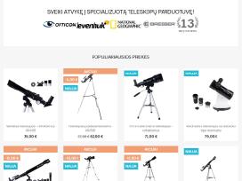 Teleskopų parduotuvė, konsultacijos ir pamokos