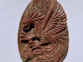 Jaspio pakabukas, Feniksas, mineralas, akmuo.