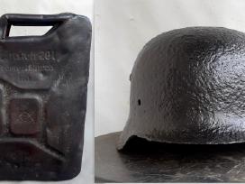 Originalūs Vokiški šalmas ir 1943m metalinis bakas