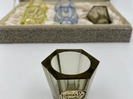 Vintažinės Art Deco spalvotos taurelės, Bohemia