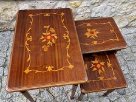 Vintažiniai mid century raudonmedžio staliukai