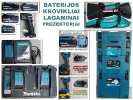 Makita baterija kroviklis lagaminas prožektorius