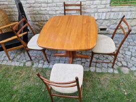 Vintažinis mid century tikmedžio masyvo stalas