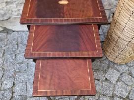 Vintažiniai mid century raudonmedžio staliukai