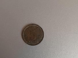 1936m. 5ct Smetonos laikų moneta
