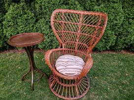 Vintažinis mid century autorinis ratango fotelis.