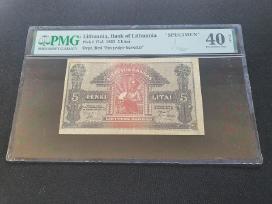 Lietuva 5 lt 1922 lapkričio Pavyzdys Pmg40