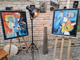 Vintažiniai mid century abstrakcionizmo darbai