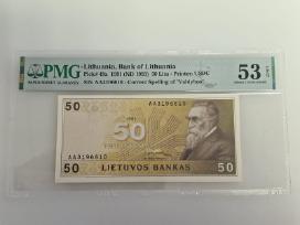 1991 metų sertifikuotas 50 litų banknotas
