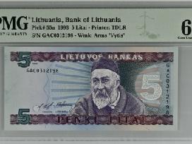 1993 5 litai serija Gac, Unc, Pmg65