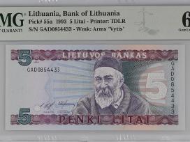 1993 5 litai serija Gad, Unc, Pmg66