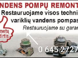 Variklių aušinimo sistemos siurblių restauracija