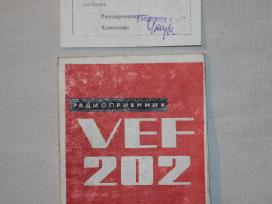 Vef 202 radijoimtuvo instrukcija ir kvitas 1973m.