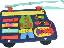 вUsy board Montessori autobusas