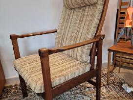 Vintažinis mid century raudonmedžio fotelis