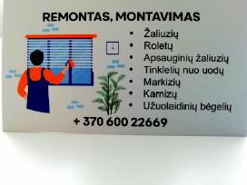 Žaliuzių, roletų, markizės, remontas montavimas