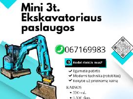 Mini ekskavatoriaus nuoma su operatoriumi