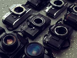Daugybė juostinių fotoaparatų+ optika