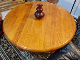 Vintažinis Mid Century tikmedžio masyvo staliukas
