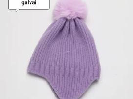 Kepurė žiemai mergaitei nauja 48-54 cm galvos ap.