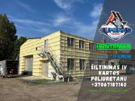 Šiltinimas Poliuretanu ir Biriomios vatomis.