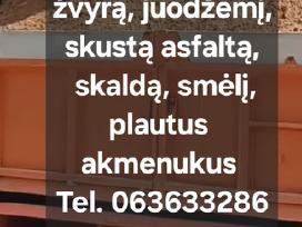 Žvyras, skalda, juodžemis, dekoratyviniai akmenuka