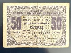 Tarpukario Lietuvos 50 c. laikinasis banknotas