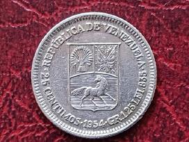(458) 25 sentimai 1954m. Venesuela sidabras 835