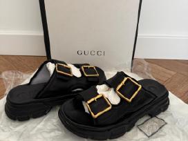 Gucci Ridge Buckled Leather Slides - Slepetes