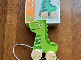 Traukiamas medinis dinozauras