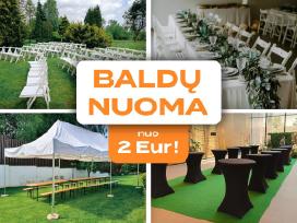 Stalų, suolų, kėdžių ir kitų baldų nuoma