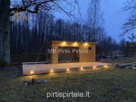Pirtys pavėsinės medinis sandėliukas sodo namelis