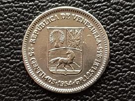 (207) 25 centimai 1954m. Venesuela sidabras 835