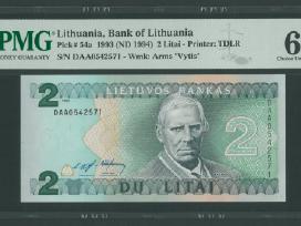 Lietuva 2 Litai 1993 Pmg 64 Epq banknotas Daa