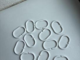 12 plastikinių užuolaidos kabliukų