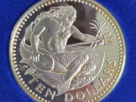 Sidabras Barbadosas 10 dolerių 1977
