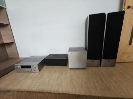 Audio įrangos komplektas: stiprintuvas + kolonėlės
