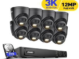 Kupolinių 4 vaizdo kamerų komplektas 12mp Poe 2tb