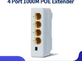 Poe splitter/switch/kartotuvas. 1gbs. 4 port
