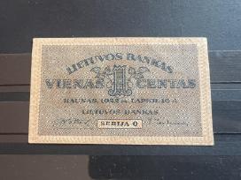 1922 Lietuva 1 Centas banknotas Serija 0