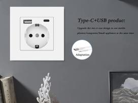 Sieninis lizdas su Usb prievadais +C tipo 220v