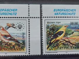 Jugoslavija 1993 paukščiai,švarus, Michel 2620-262