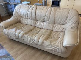 Odinė sofa su foteliais