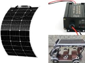 Elektrinio motorolerio saulės baterijos ant stogo