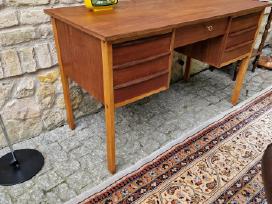 Vintažinis mid century tikmedžio rašomojo stalas