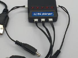 Usb Lipo kroviklis su 4 išėjimais 3,7 V baterijom