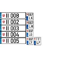 Parduodami priekabos/motociklo numeriai