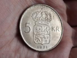 Švedija 5 kronos 1971 sidabras